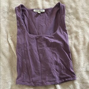 Express Purple Fitted Sleeveless Tank Top